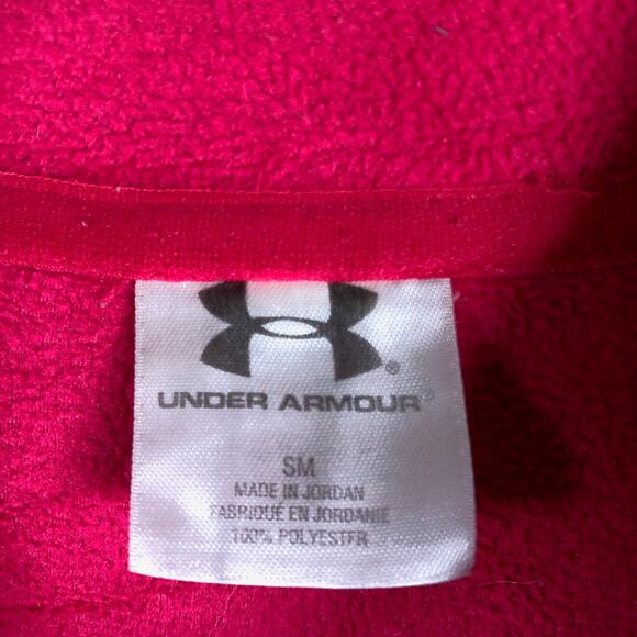 Under Armour Womens Sweater Pink 1/4 Zip Fleece Outdoors Lightweight Small - Picture 6 of 11